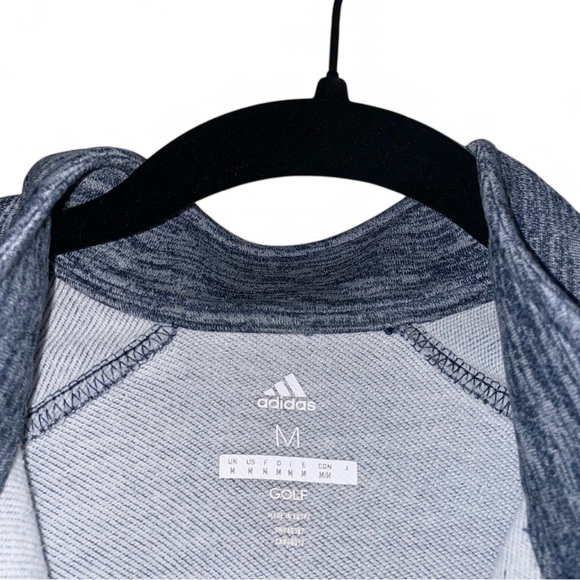 Adidas GOLF Mens 1/4 Zip Heather Grey 3 Stripe Longsleeve Pullover Size Medium - Picture 2 of 4